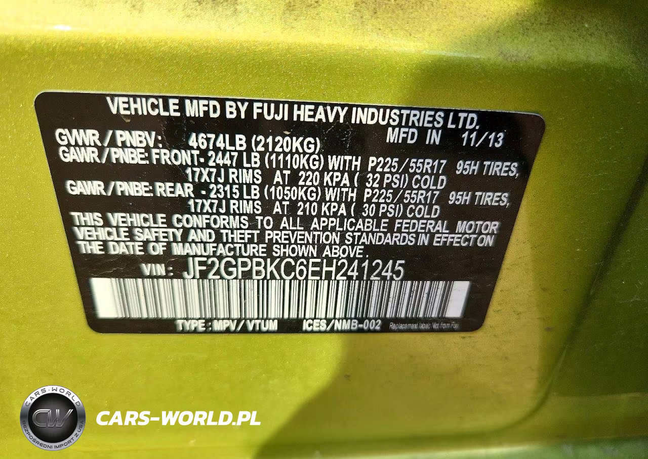 2014 Subaru Xv Crosstrek 2.0I Hybrid Touring VIN:JF2GPBKC6EH241245 - 12