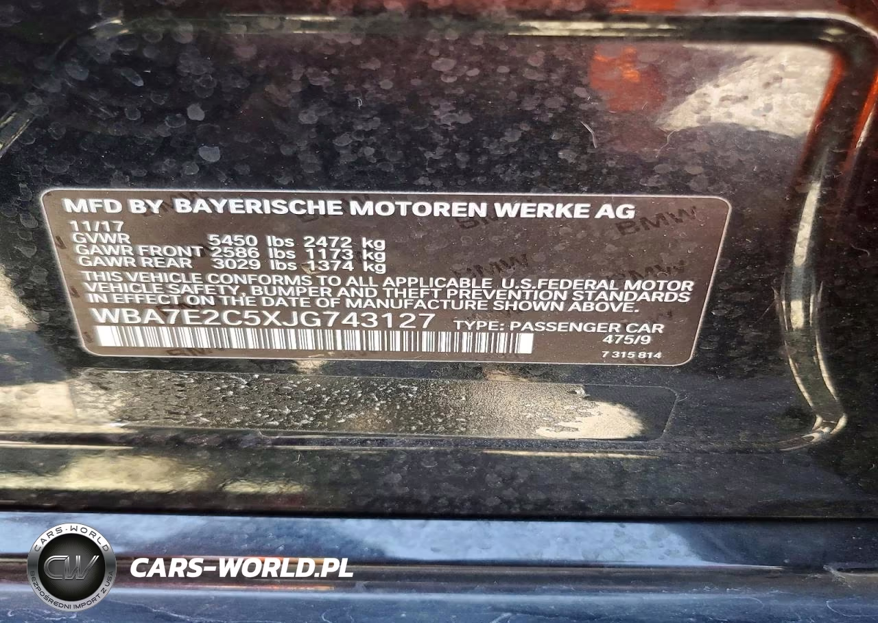 2018 BMW 740 I VIN:WBA7E2C5XJG743127 - 12