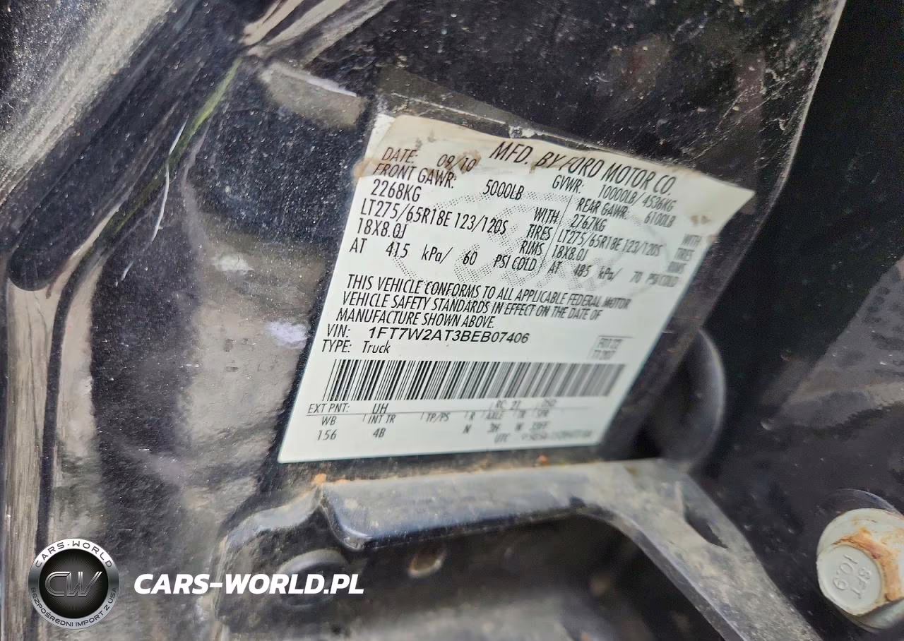 2011 Ford F250 Super Duty VIN:1FT7W2AT3BEB07406 - 12