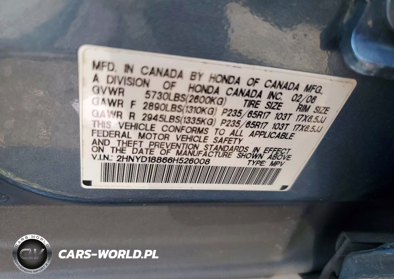 2006 Acura Mdx Touring VIN:2HNYD18866H526008 - 12