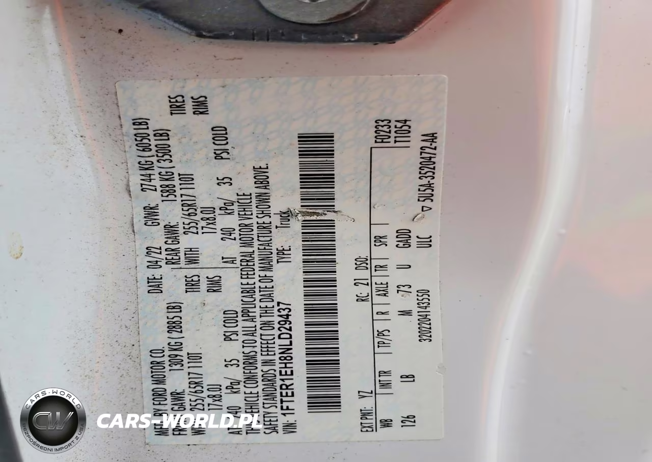 2022 Ford Ranger Xl VIN:1FTER1EH8NLD29437 - 12