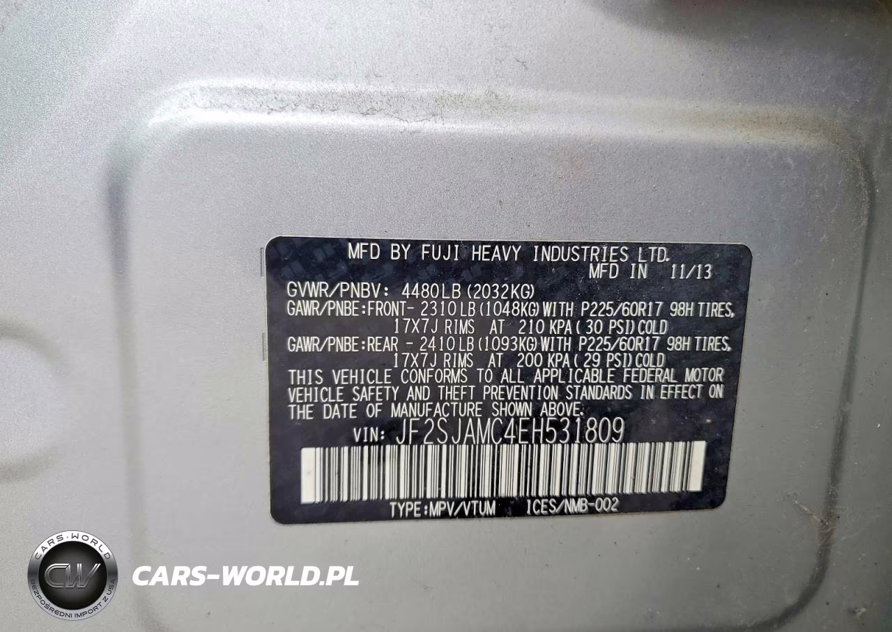 2014 Subaru Forester 2.5I Touring VIN:JF2SJAMC4EH531809 - 13