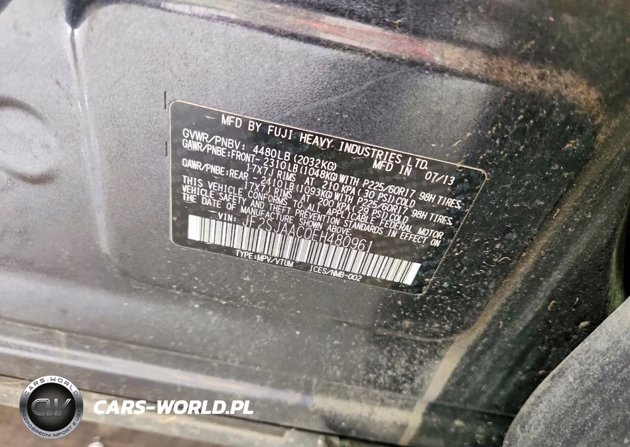 2014 Subaru Forester 2.5I VIN:JF2SJAAC0EH480961 - 14
