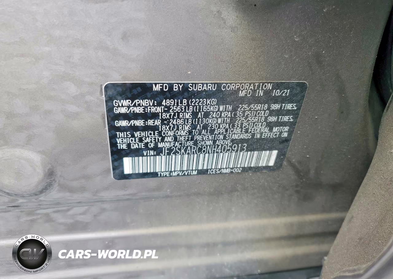 2022 Subaru Forester Touring VIN:JF2SKARC8NH405913 - 13