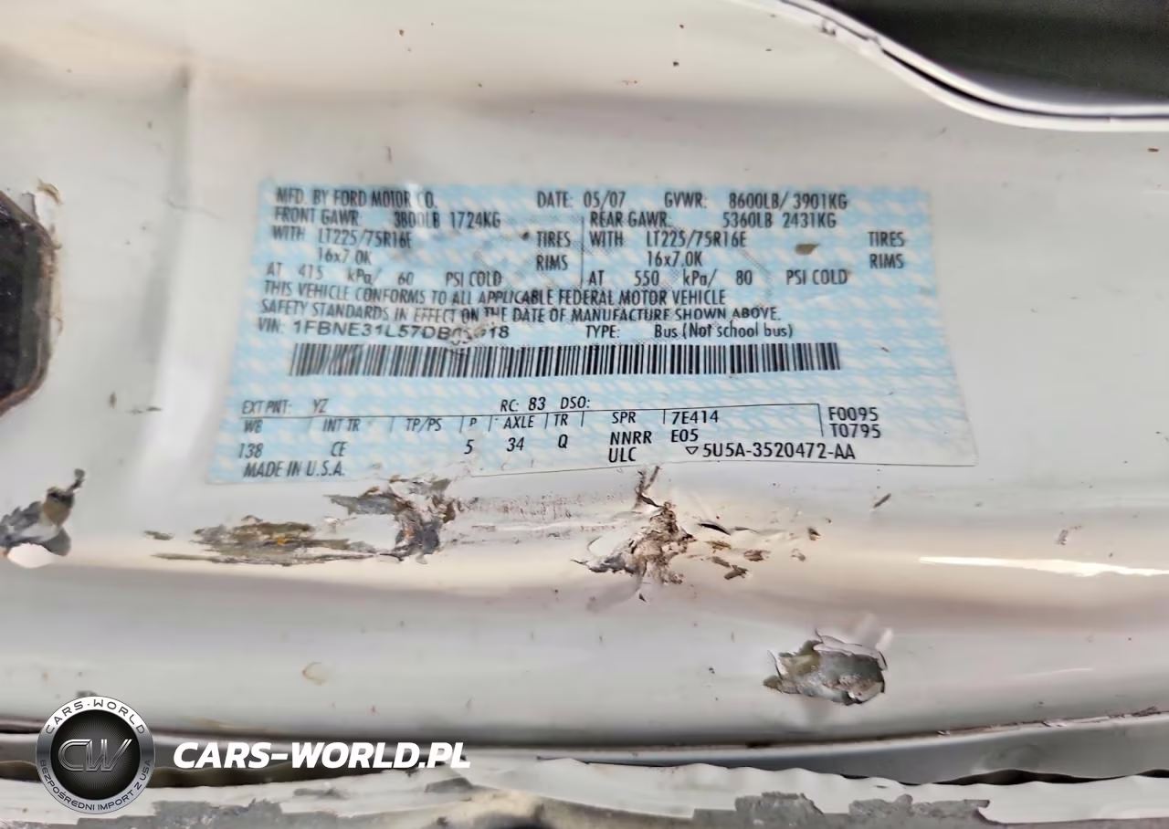 2007 Ford Econoline E350 Super Duty Wagon VIN:1FBNE31L57DB03018 - 13