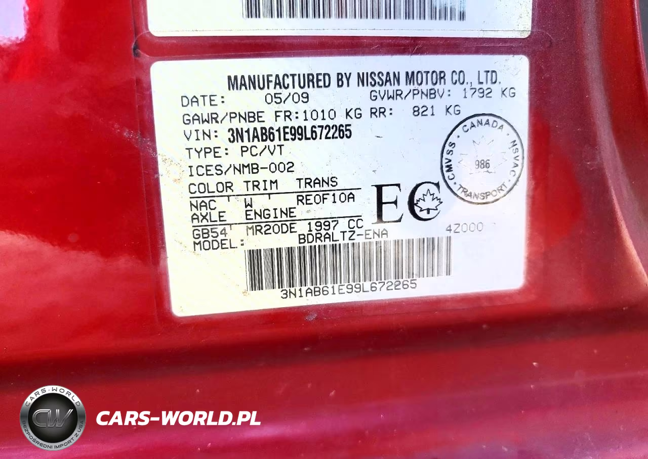2009 Nissan Sentra 2.0 VIN:3N1AB61E99L672265 - 12