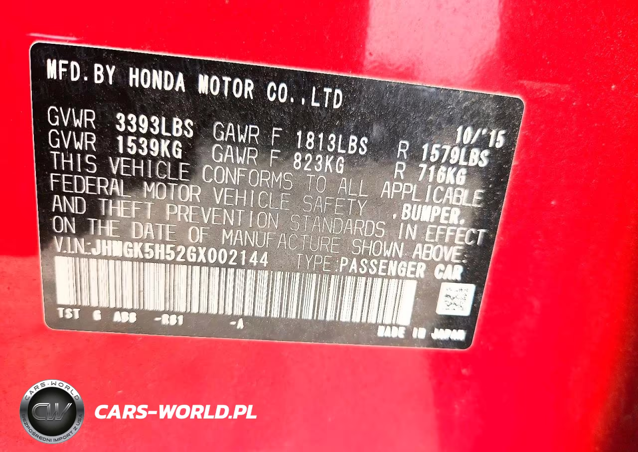 2016 Honda Fit Lx VIN:JHMGK5H52GX002144 - 13