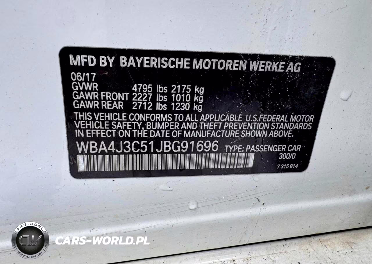 2018 BMW 430Xi Gran Coupe VIN:WBA4J3C51JBG91696 - 12