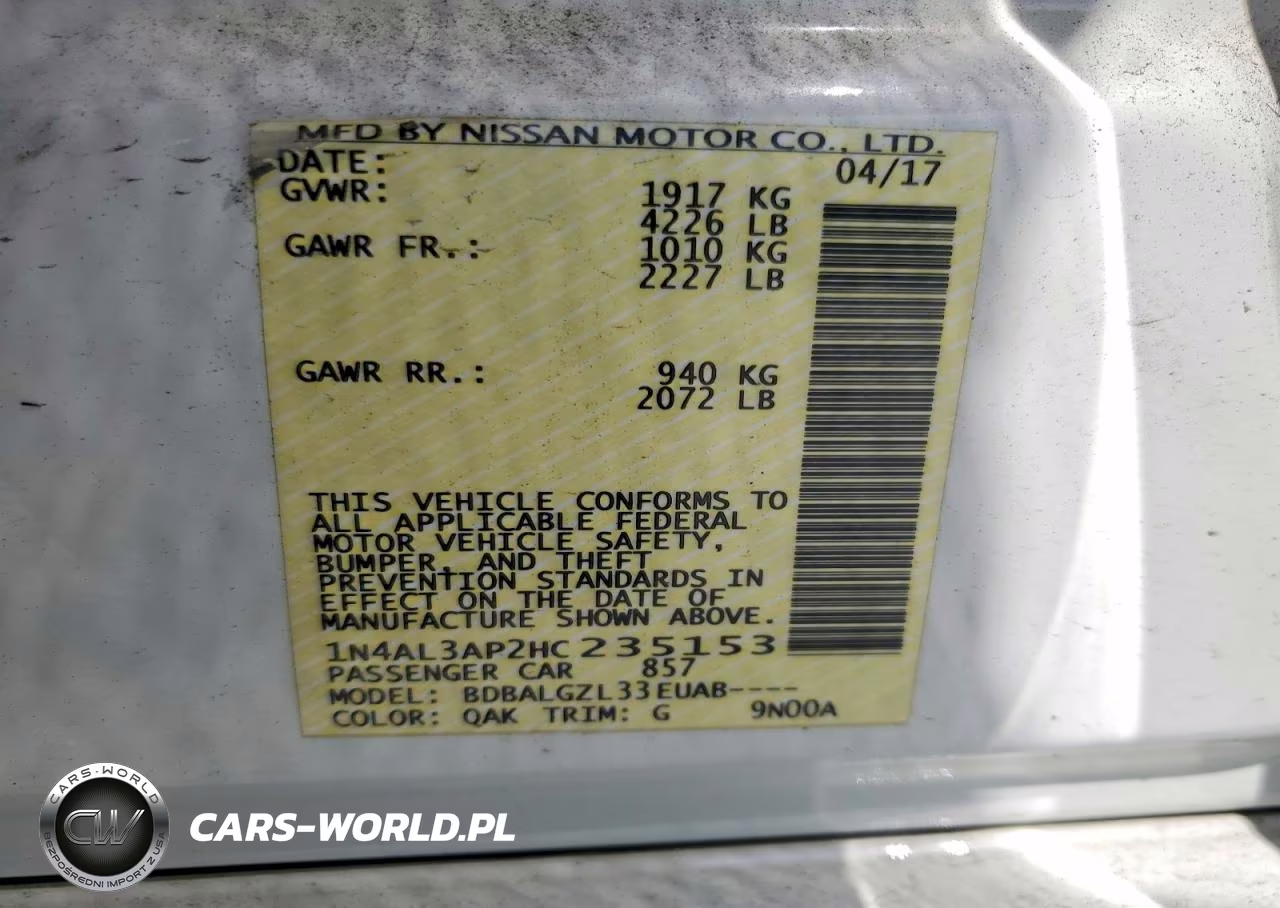 2017 Nissan Altima 2.5 S VIN:1N4AL3AP2HC235153 - 12