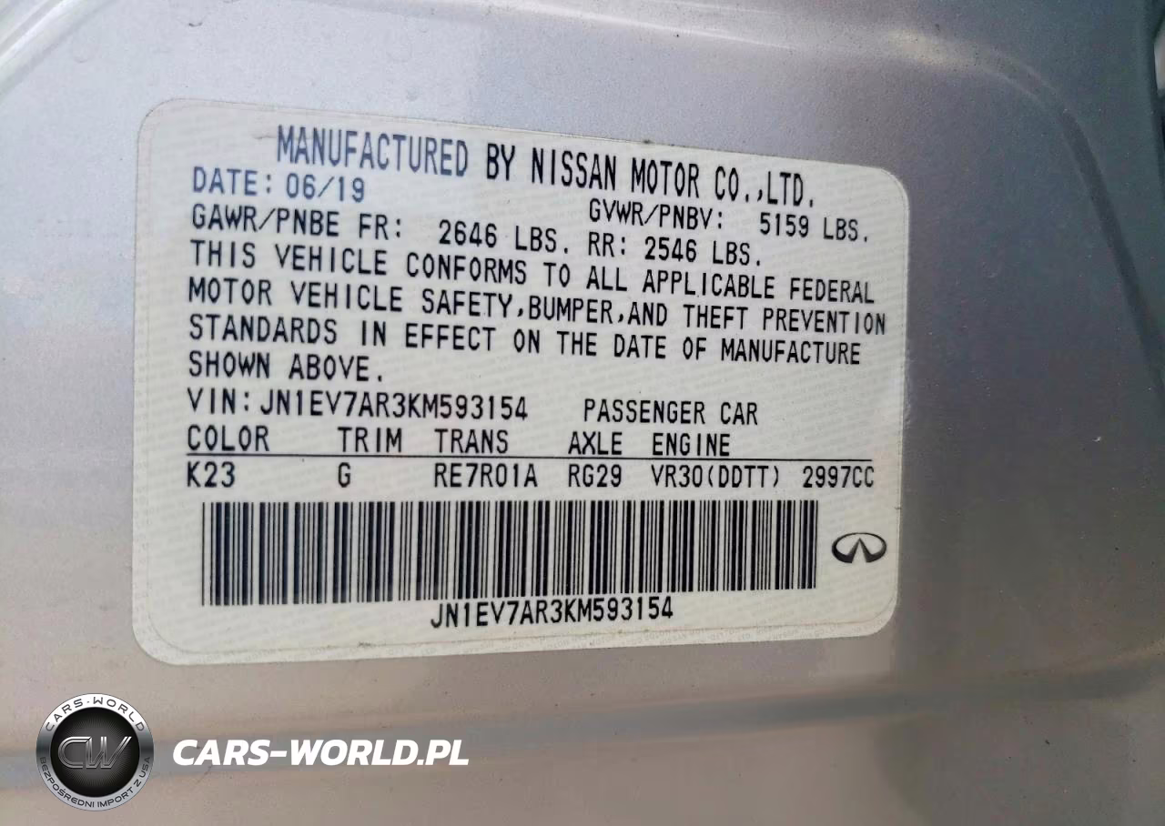 2019 Infiniti Q50 3.0T Luxe VIN:JN1EV7AR3KM593154 - 12
