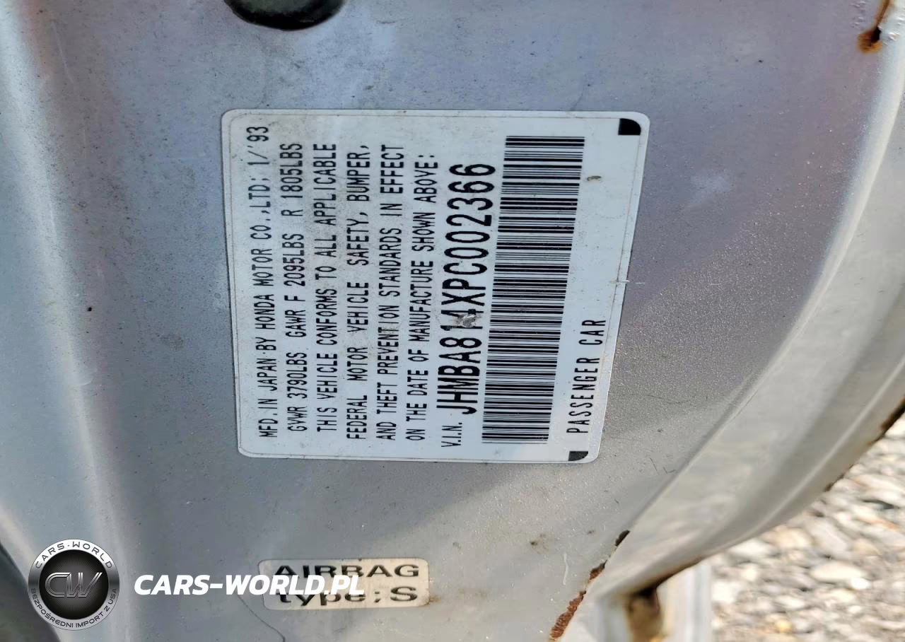 1993 Honda Prelude Base VIN:JHMBA814XPC002366 - 12