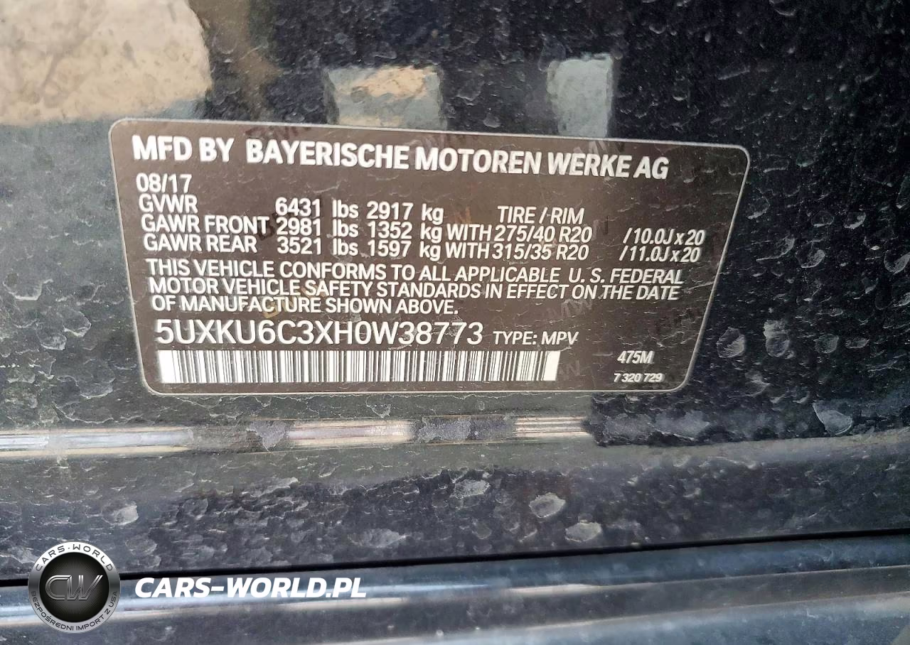 2017 BMW X6 xDrive50I VIN:5UXKU6C3XH0W38773 - 13