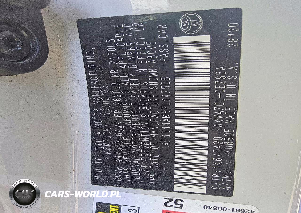 2023 Toyota Camry Se VIN:4T1G11AK6PU147505 - 12