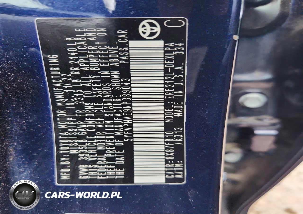 2022 Toyota Corolla Le VIN:5YFVPMAE9NP389043 - 12