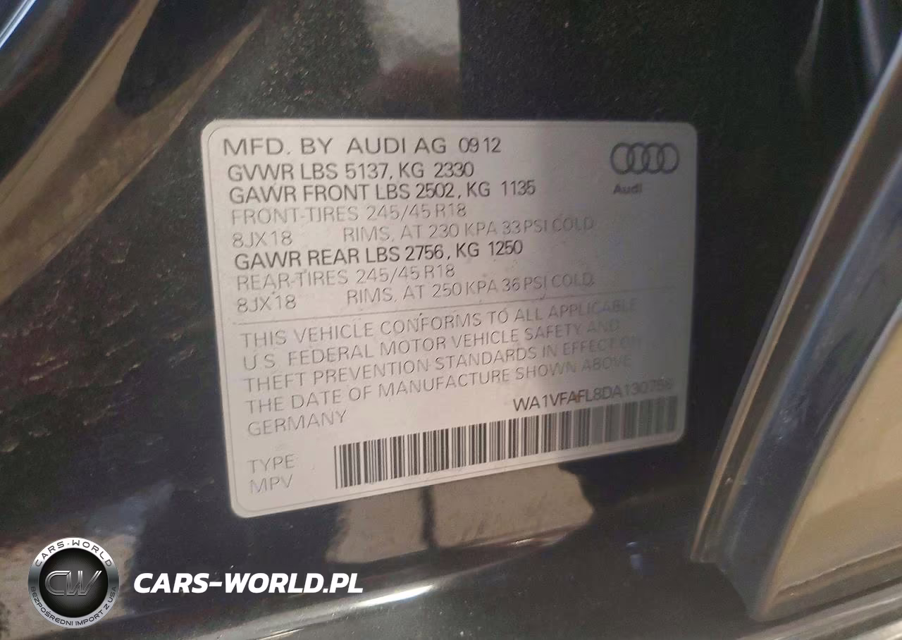 2013 Audi A4 Allroad Prestige VIN:WA1VFAFL8DA130758 - 12