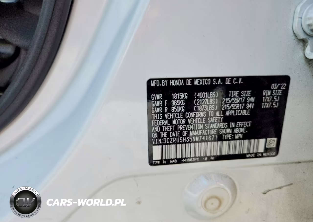2022 Honda Hr-V Lx VIN:3CZRU5H35NM741671 - 13