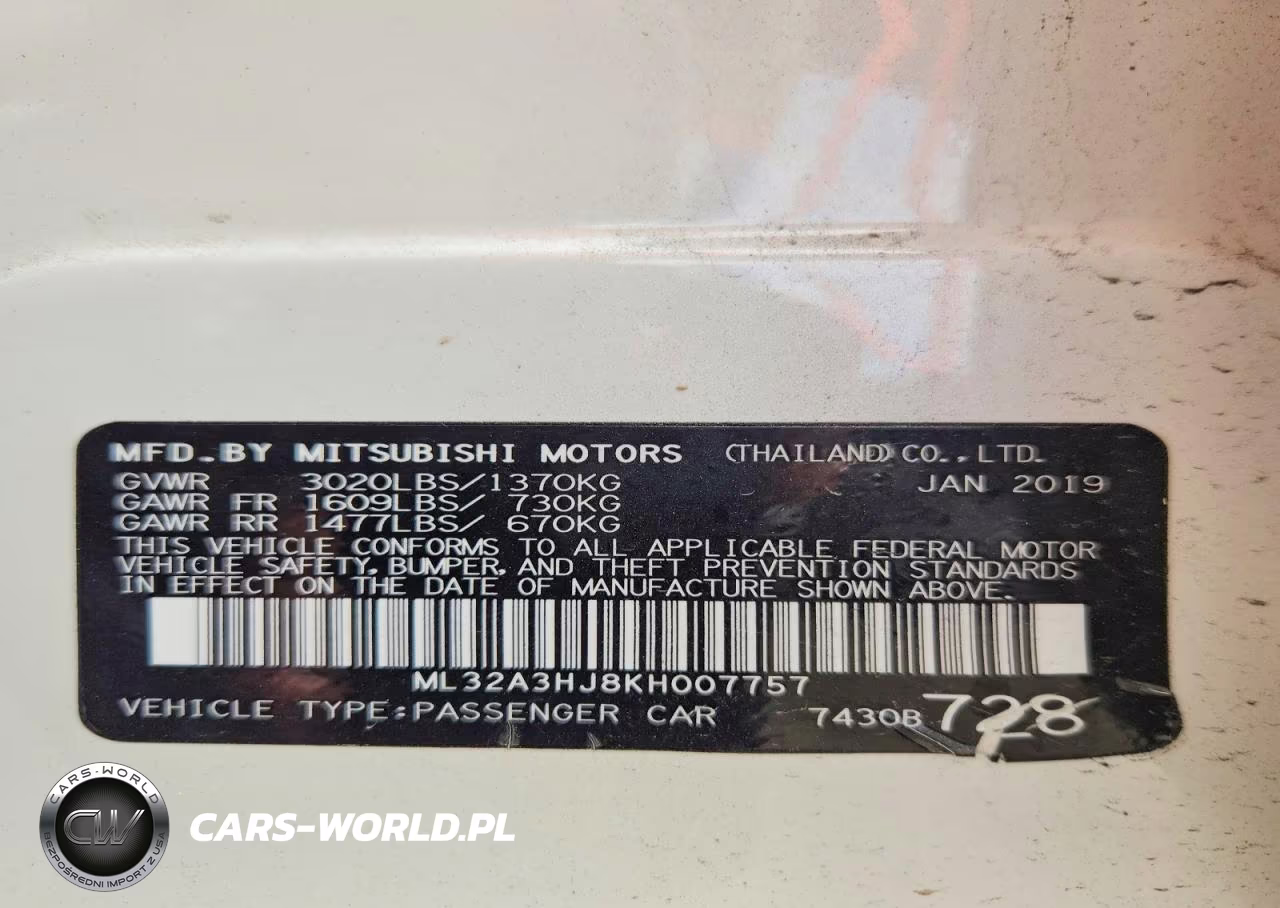 2019 Mitsubishi Mirage Es VIN:ML32A3HJ8KH007757 - 13
