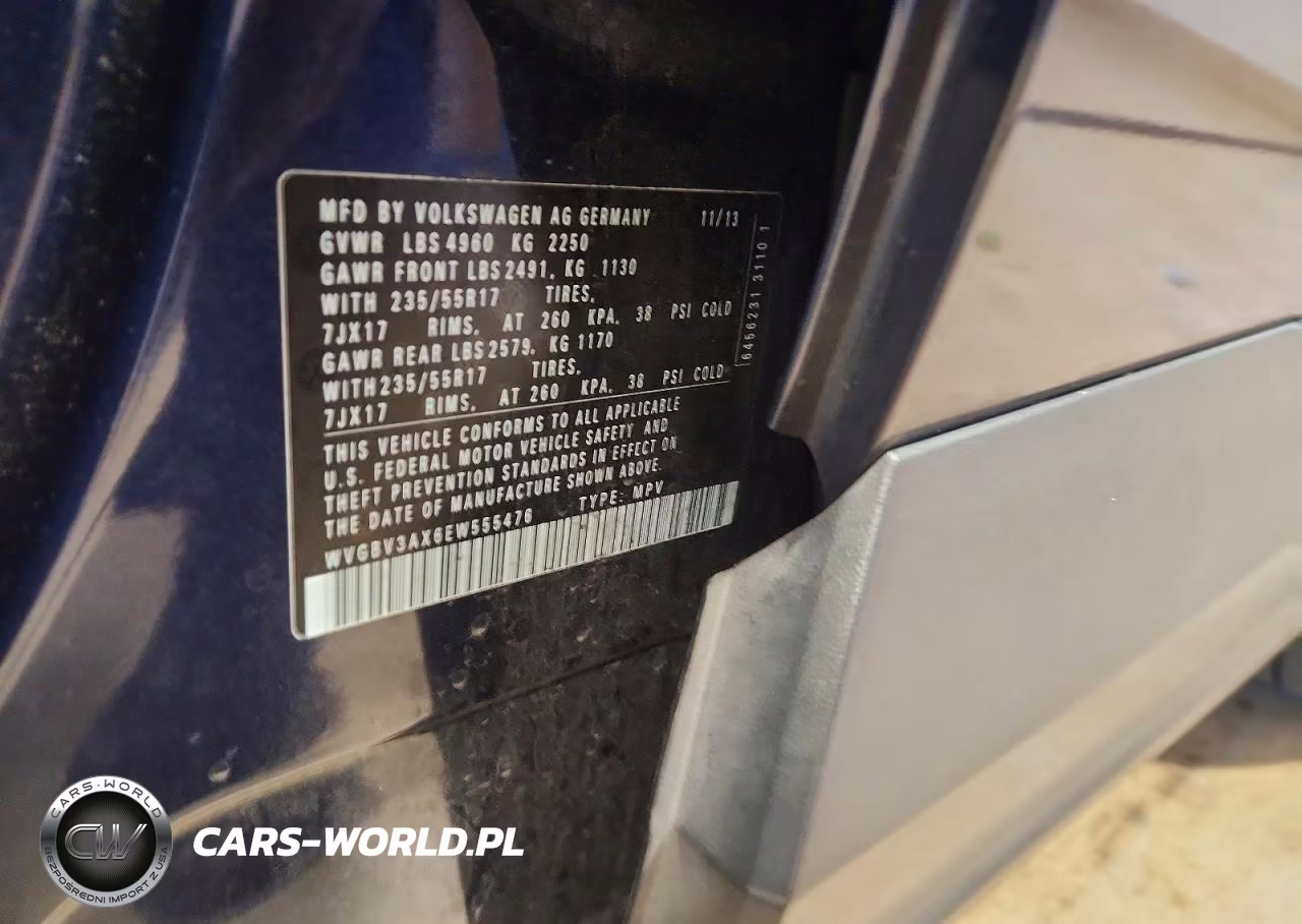 2014 Volkswagen Tiguan S VIN:WVGBV3AX6EW555476 - 13