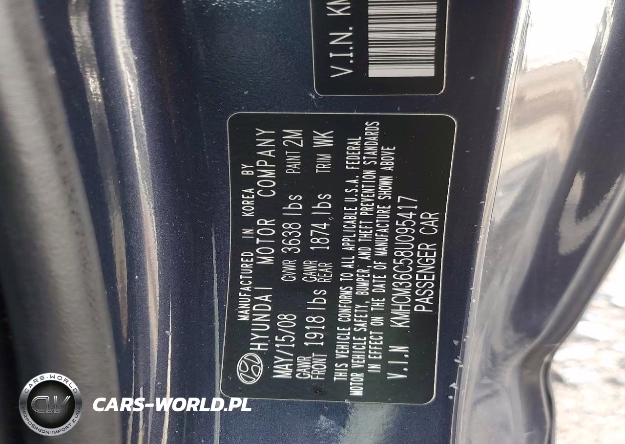 2008 Hyundai Accent Gs VIN:KMHCM36C58U095417 - 12