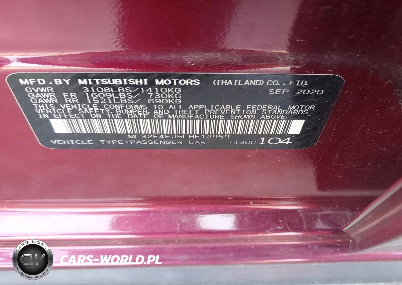 2020 Mitsubishi Mirage G4 Se VIN:ML32F4FJ5LHF12959 - 12