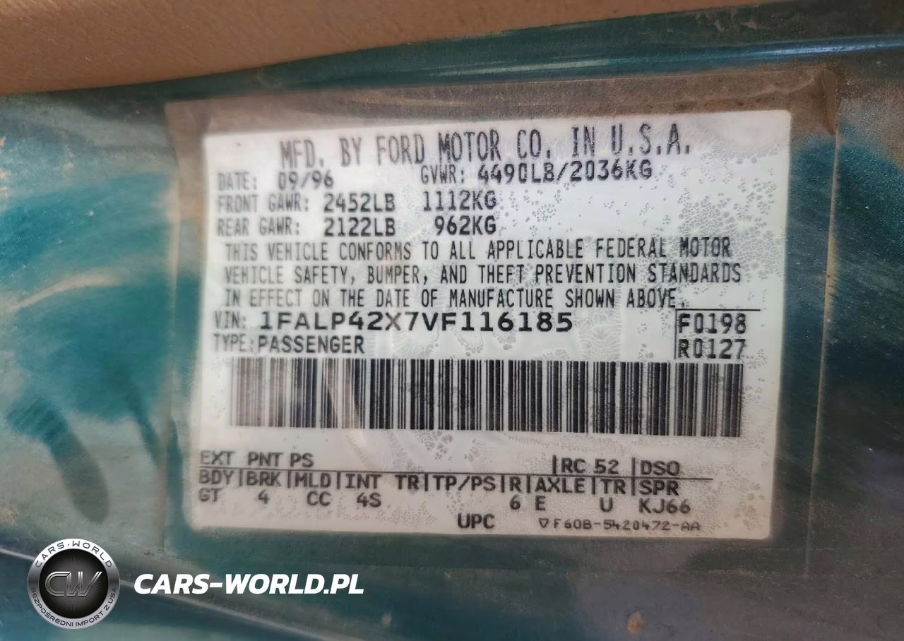 1997 Ford Mustang Gt VIN:1FALP42X7VF116185 - 12