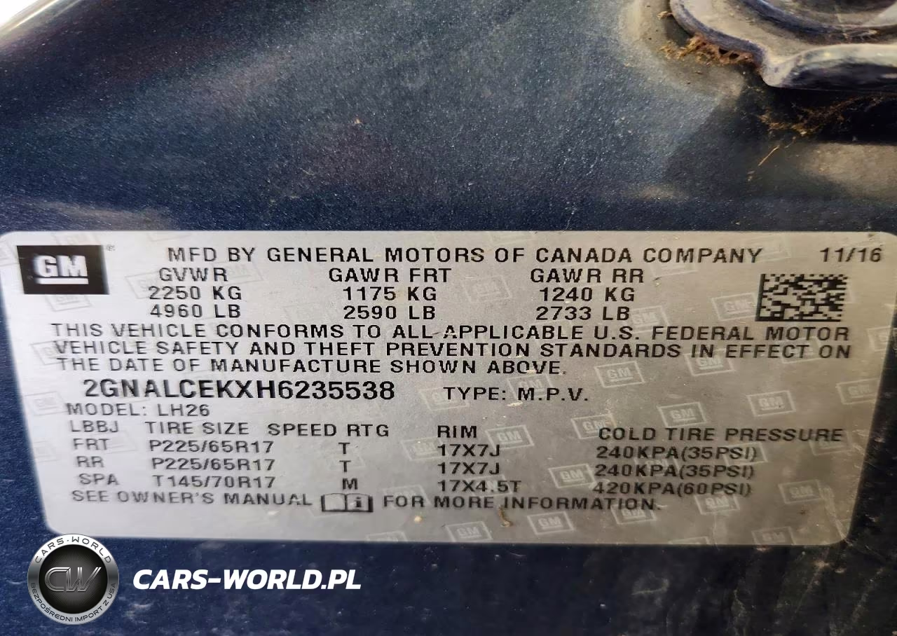 2017 Chevrolet Equinox Lt VIN:2GNALCEKXH6235538 - 13