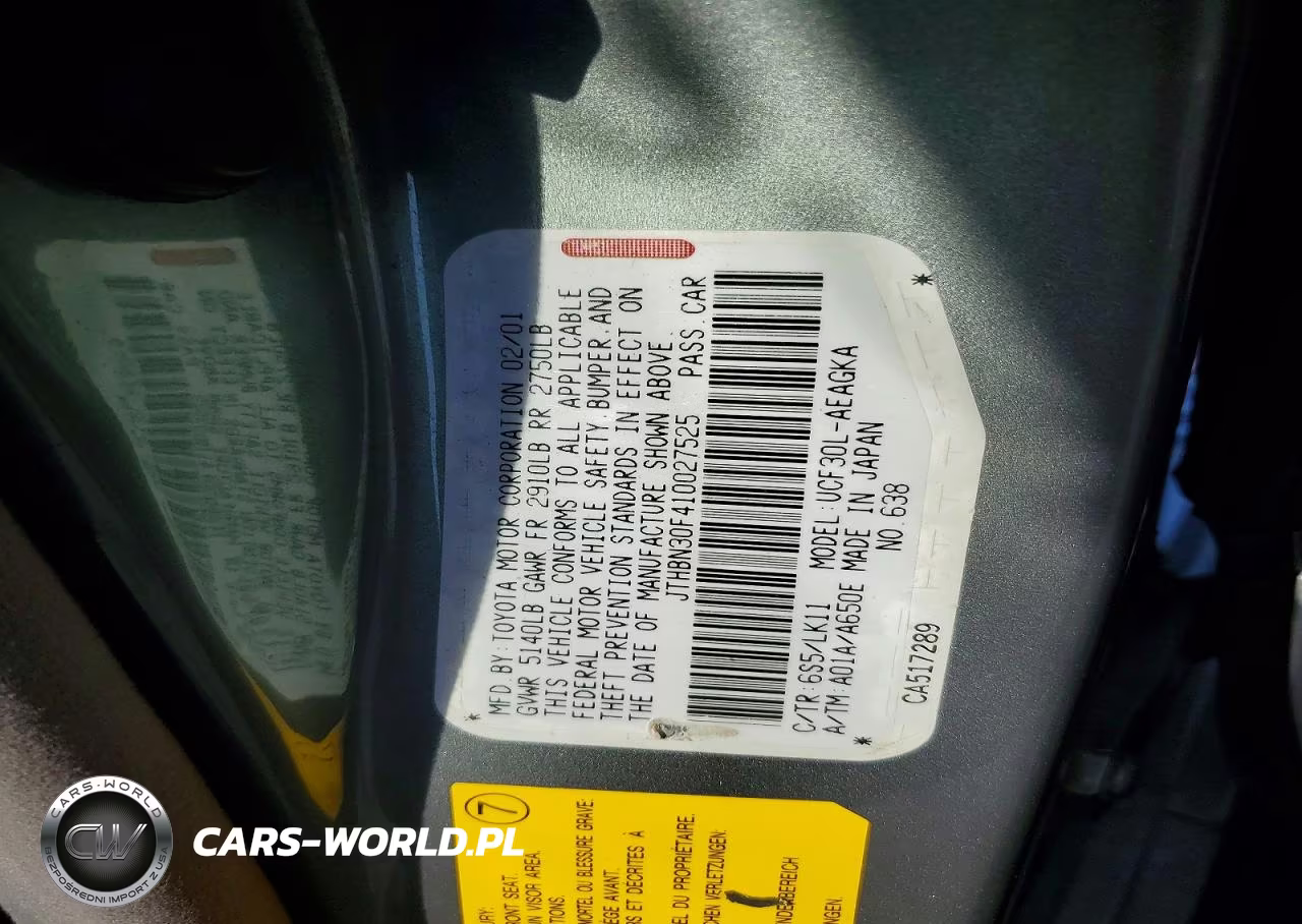 2001 Lexus Ls 430 VIN:JTHBN30F410027525 - 12