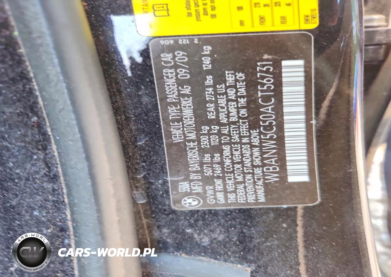 2010 BMW 550 I VIN:WBANW5C50ACT56731 - 12