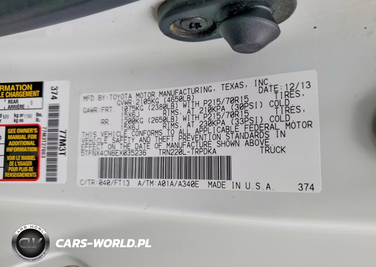 2014 Toyota Tacoma Base VIN:5TFNX4CN6EX035236 - 12