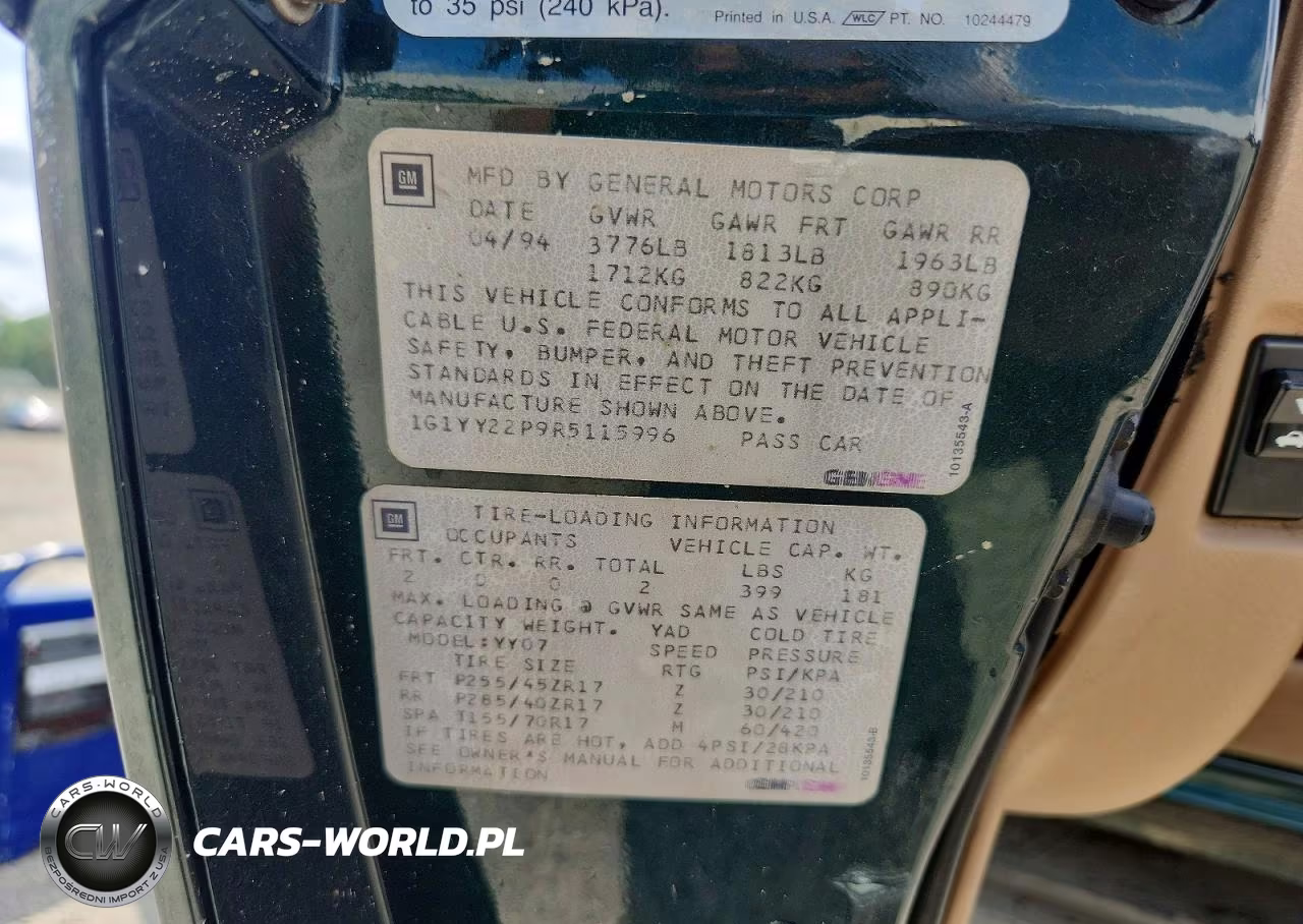 1994 Chevrolet Corvette VIN:1G1YY22P9R5115996 - 12
