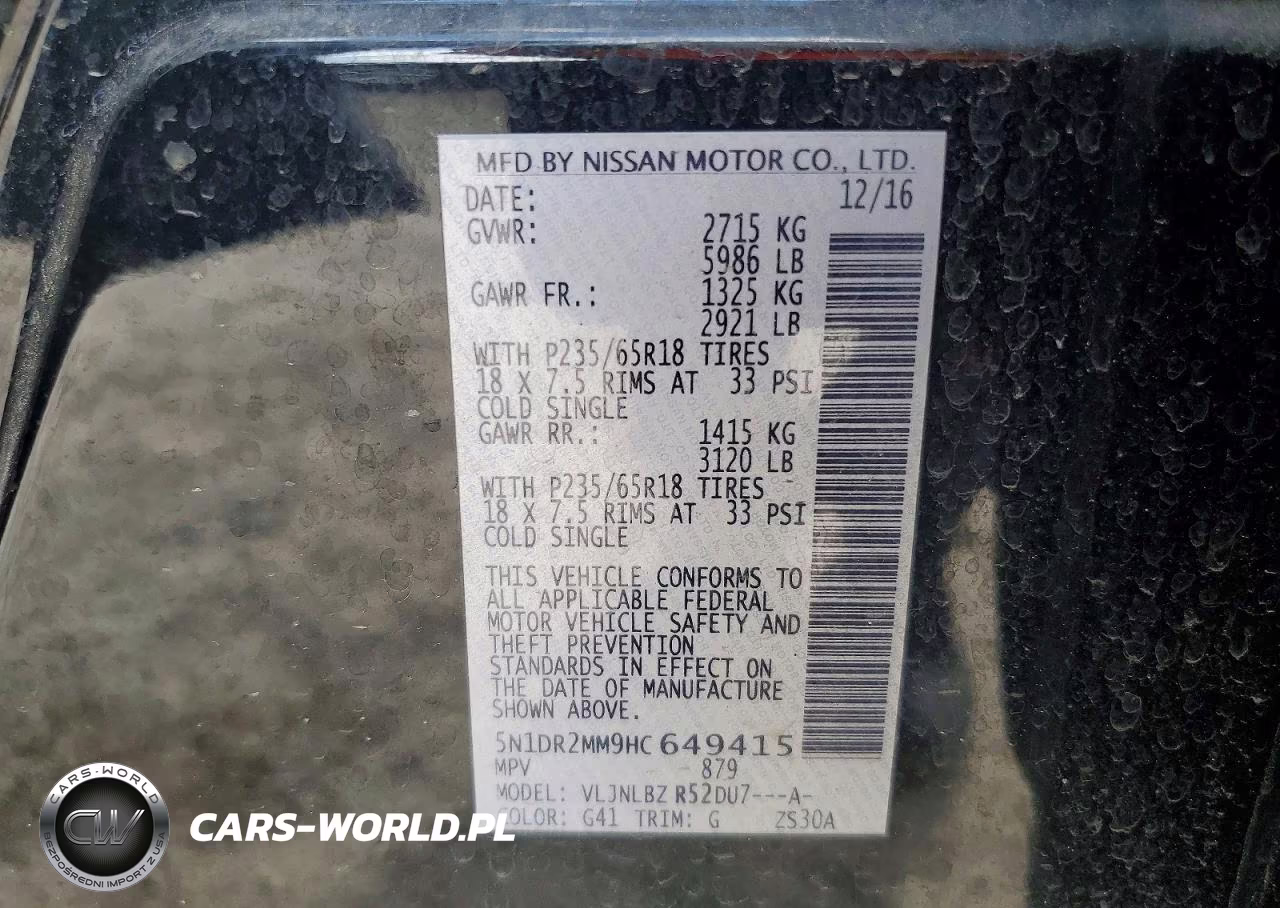 2017 Nissan Pathfinder S VIN:5N1DR2MM9HC649415 - 13