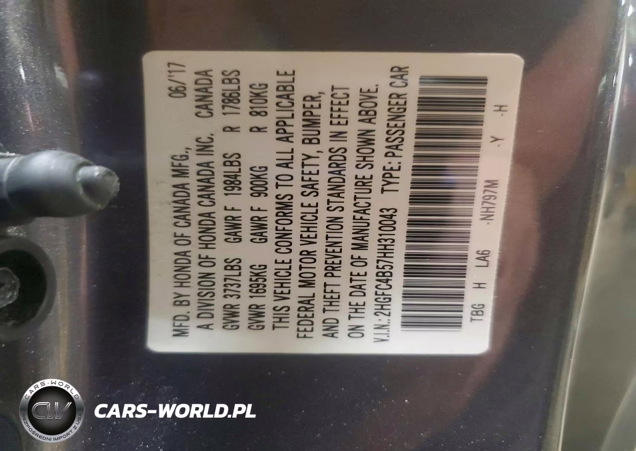 2017 Honda Civic Lx VIN:2HGFC4B57HH310043 - 12