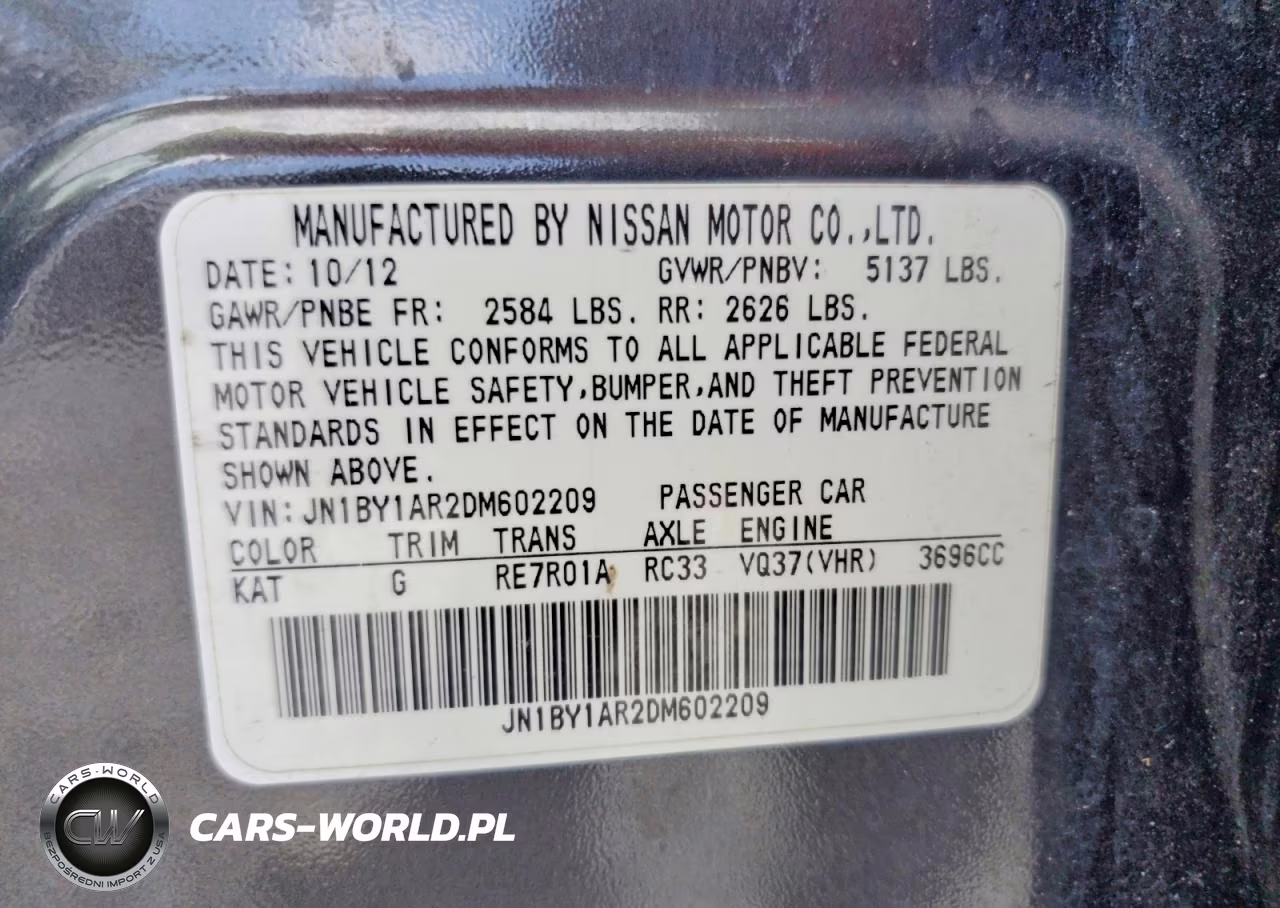 2013 Infiniti M37 X VIN:JN1BY1AR2DM602209 - 13