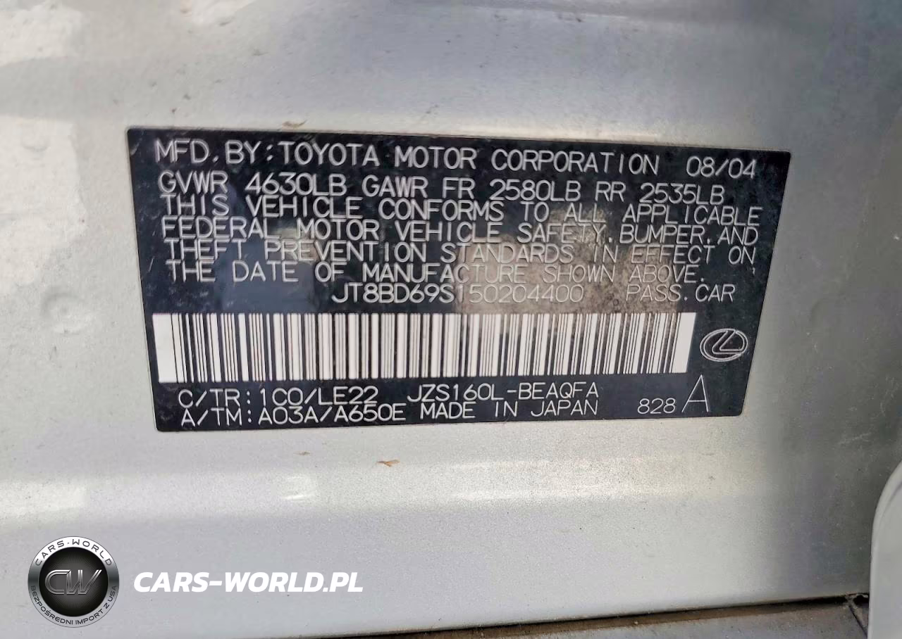 2005 Lexus Gs 300 VIN:JT8BD69S150204400 - 12