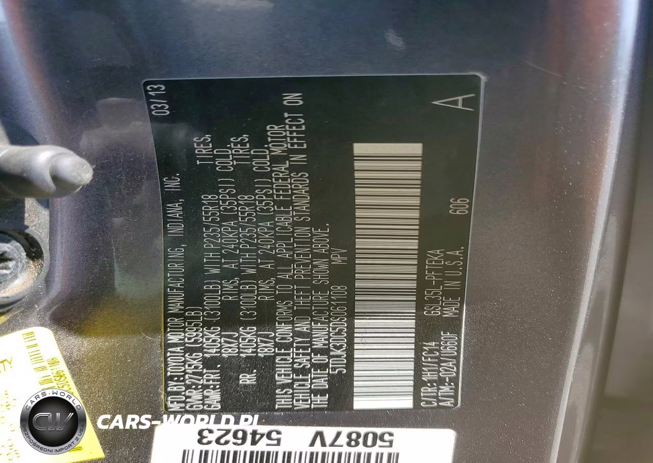 2013 Toyota Sienna Le VIN:5TDJK3DC5DS061108 - 14