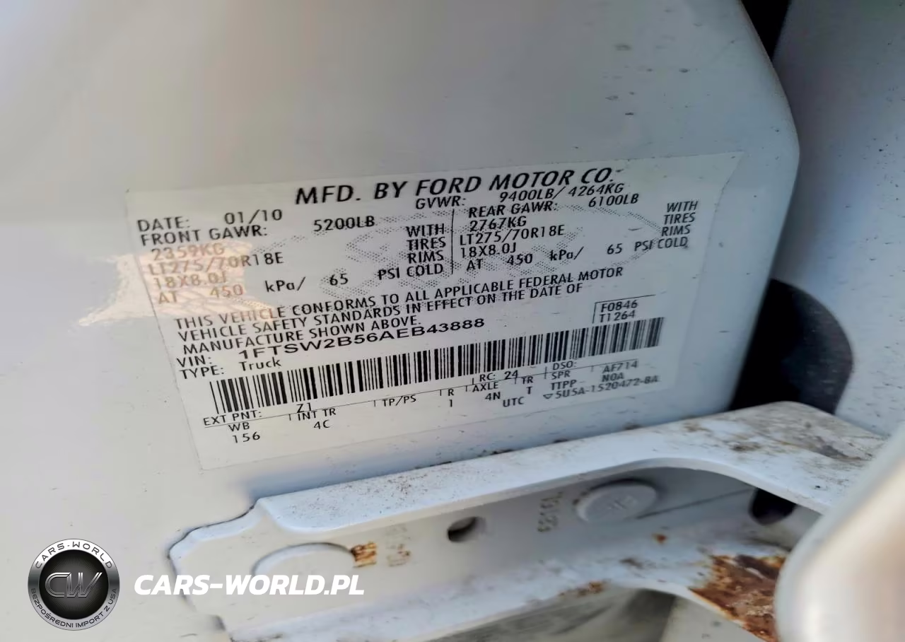 2010 Ford F250 Super Duty VIN:1FTSW2B56AEB43888 - 12