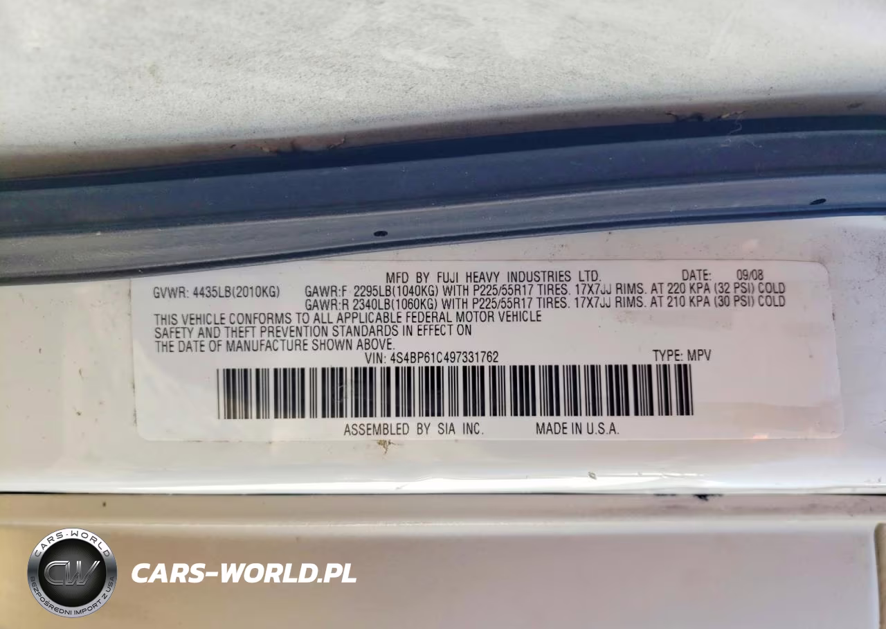 2009 Subaru Outback 2.5I VIN:4S4BP61C497331762 - 13