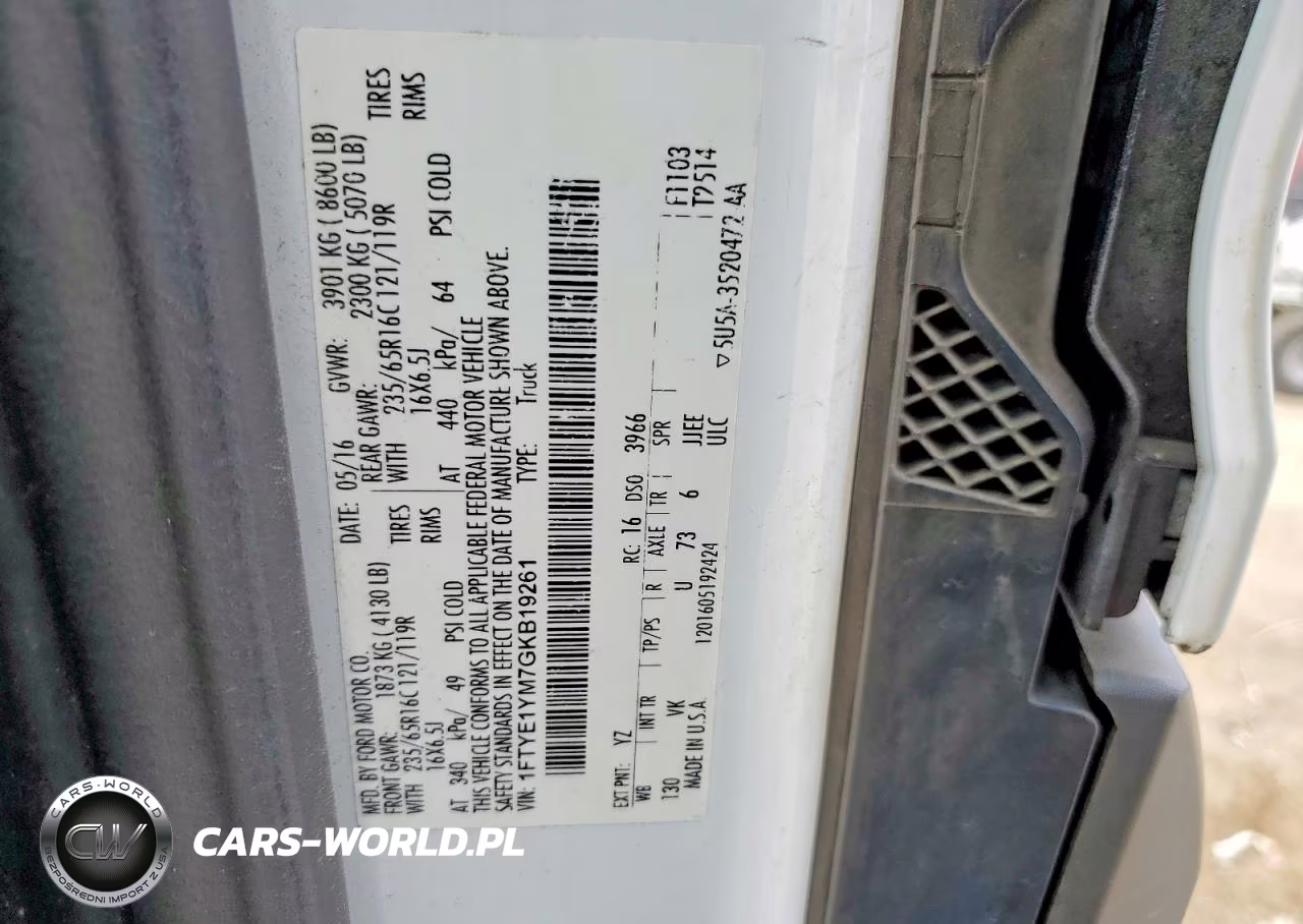 2016 Ford Transit T-150 VIN:1FTYE1YM7GKB19261 - 13