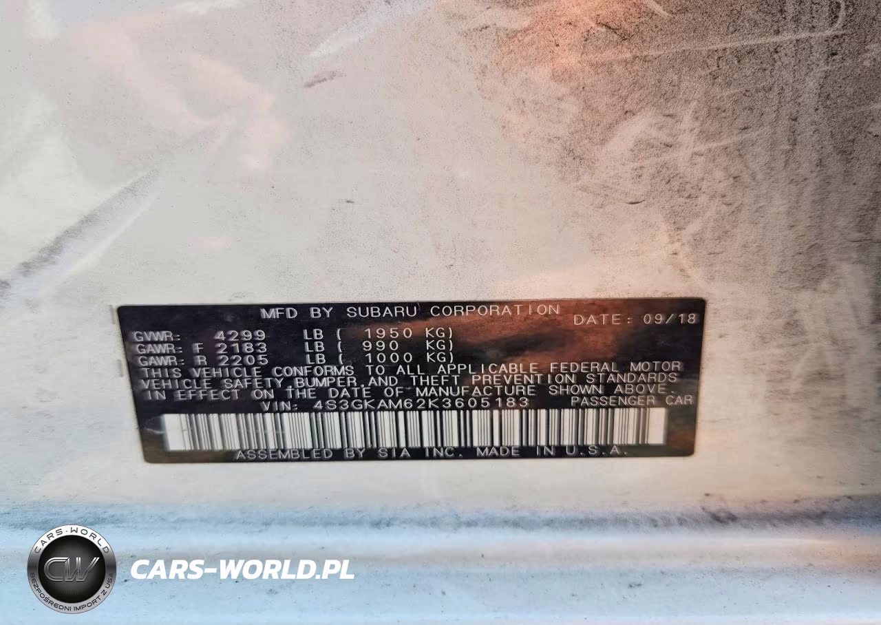 2019 Subaru Impreza Sport VIN:4S3GKAM62K3605183 - 12