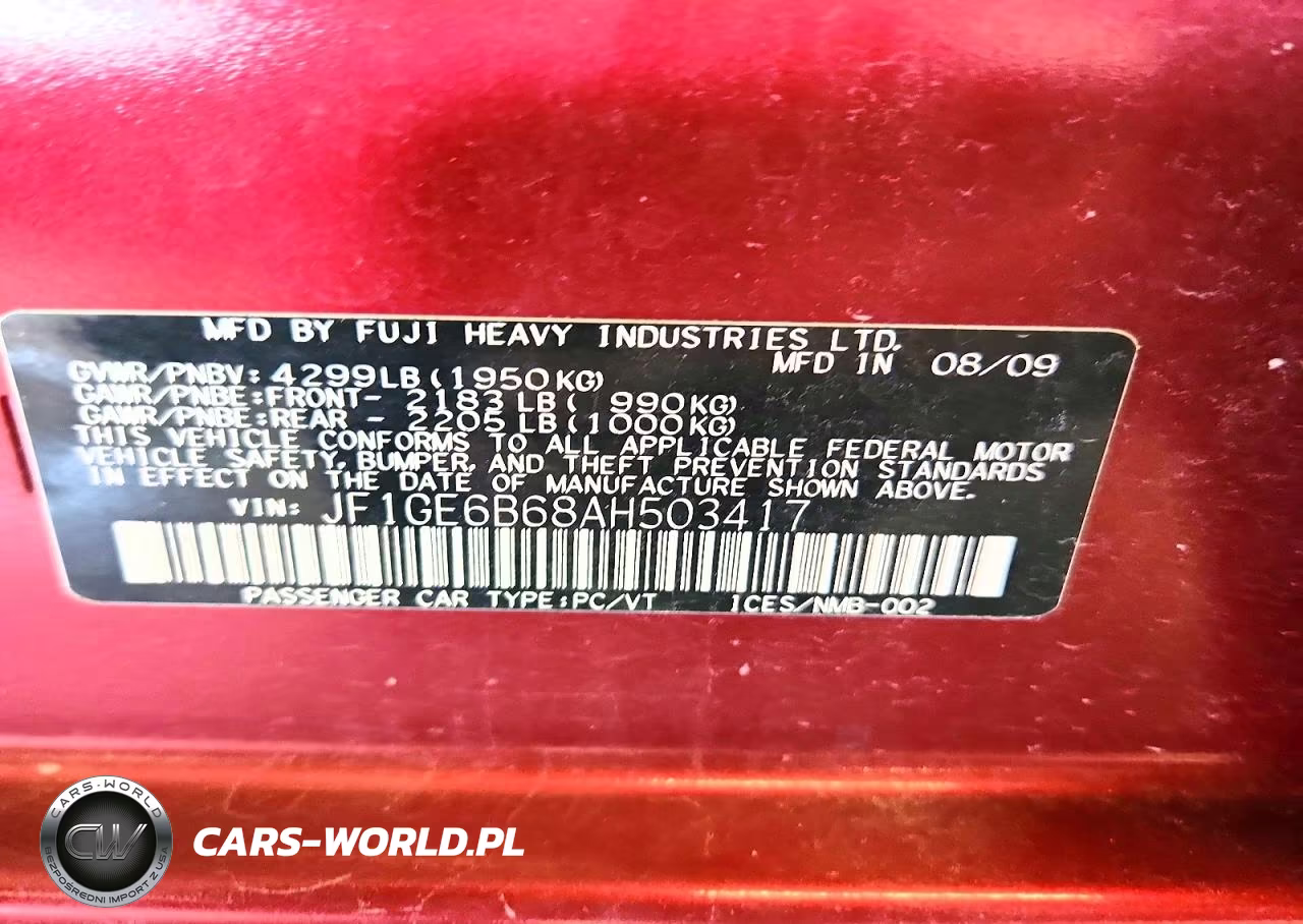 2010 Subaru Impreza 2.5I Premium VIN:JF1GE6B68AH503417 - 12