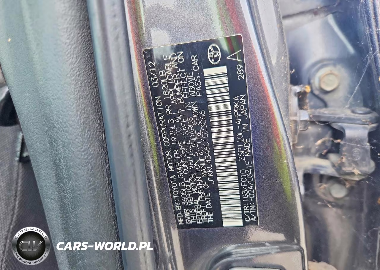 2012 Scion Xd Base VIN:JTKKU4B46C1023066 - 12