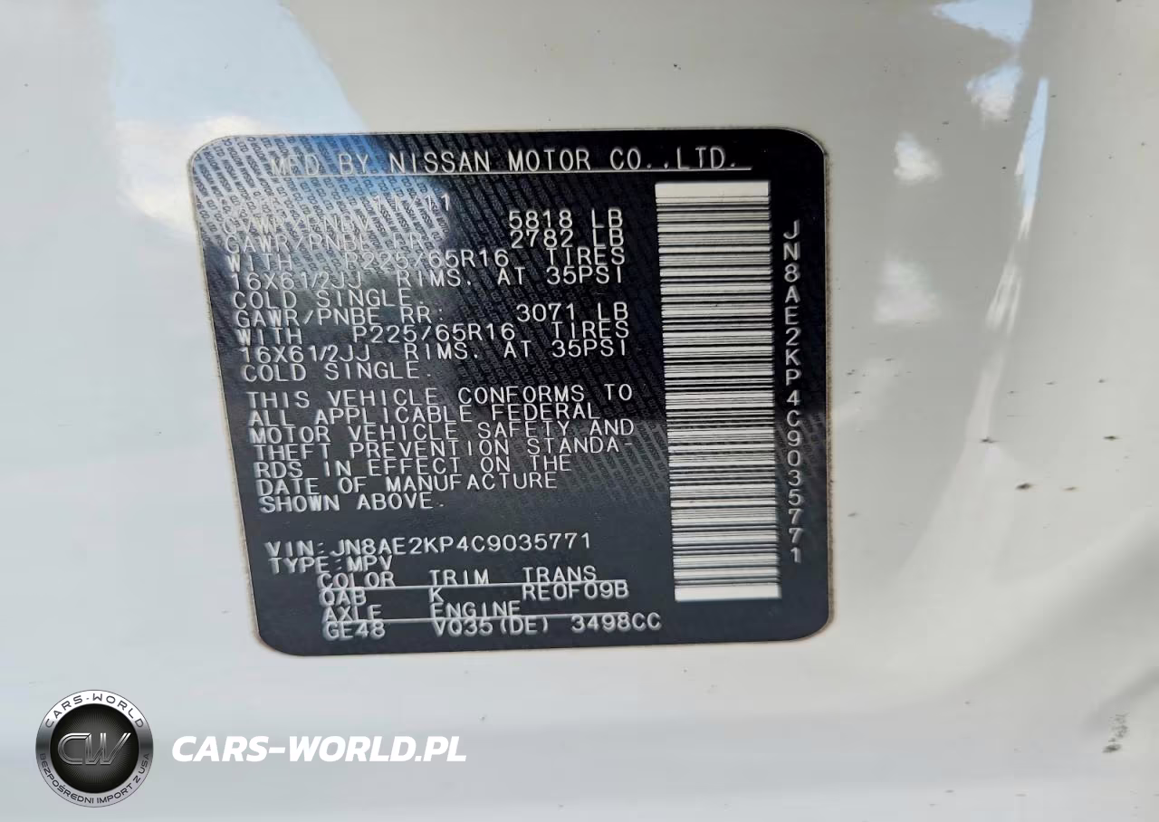 2012 Nissan Quest 3.5 S VIN:JN8AE2KP4C9035771 - 13