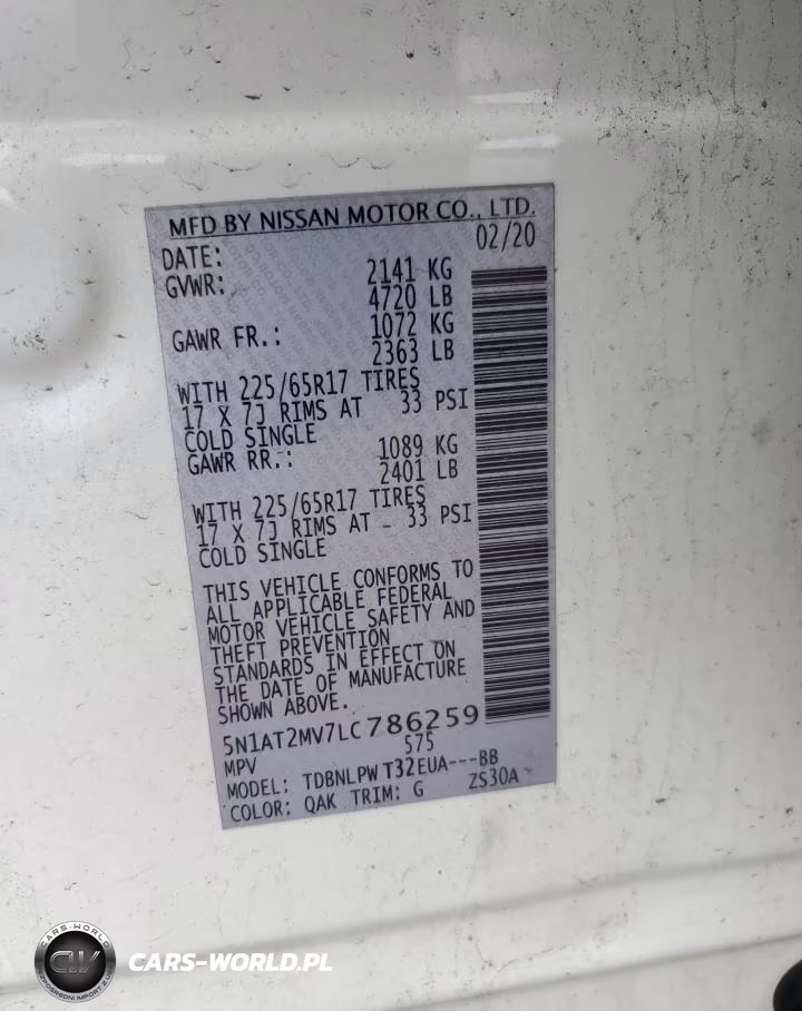 2020 Nissan Rogue S VIN:5N1AT2MV7LC786259 - 13