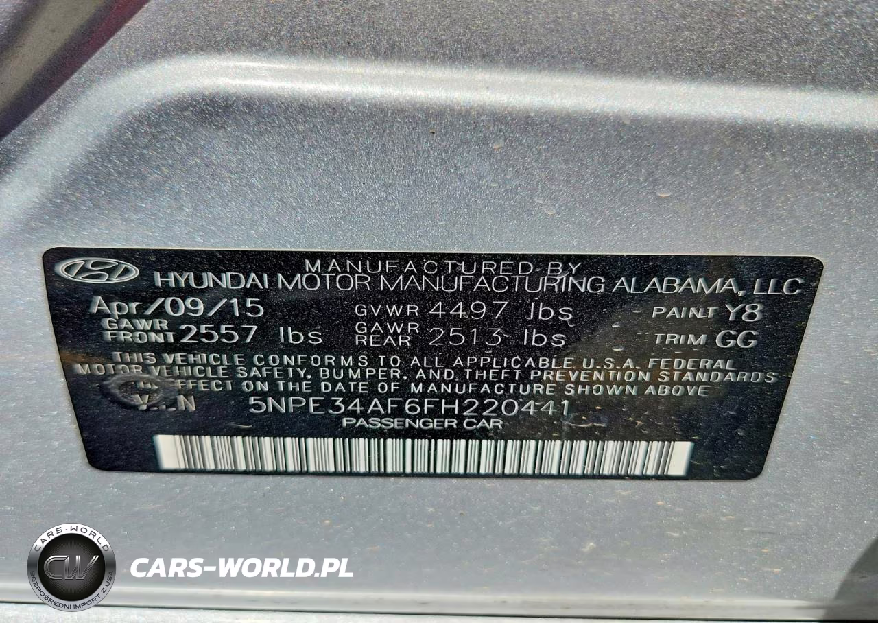 2015 Hyundai Sonata Sport VIN:5NPE34AF6FH220441 - 12