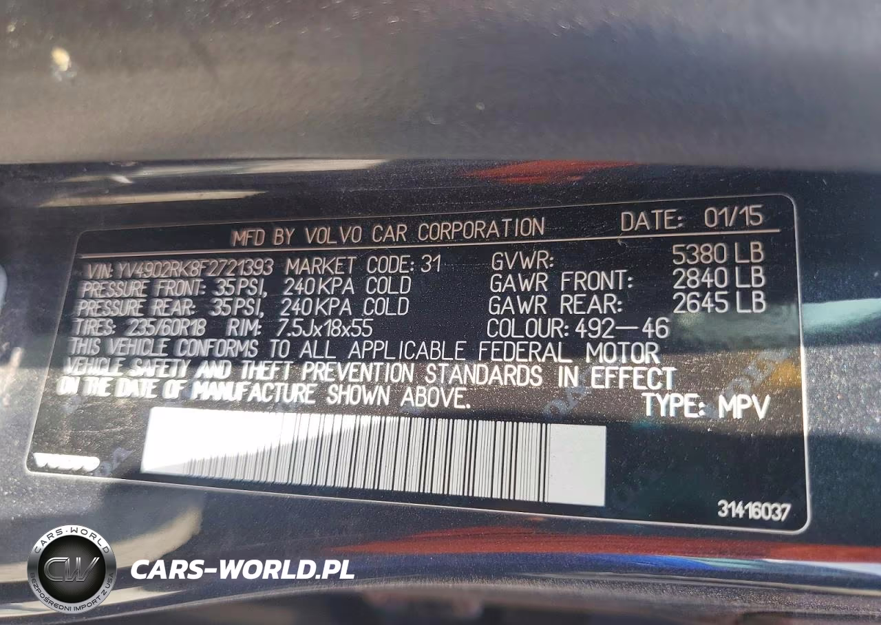 2015 Volvo Xc60 T6 Premier VIN:YV4902RK8F2721393 - 13