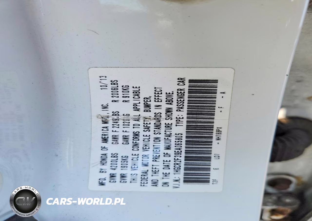 2014 Honda Accord Lx VIN:1HGCR2F39EA065805 - 13