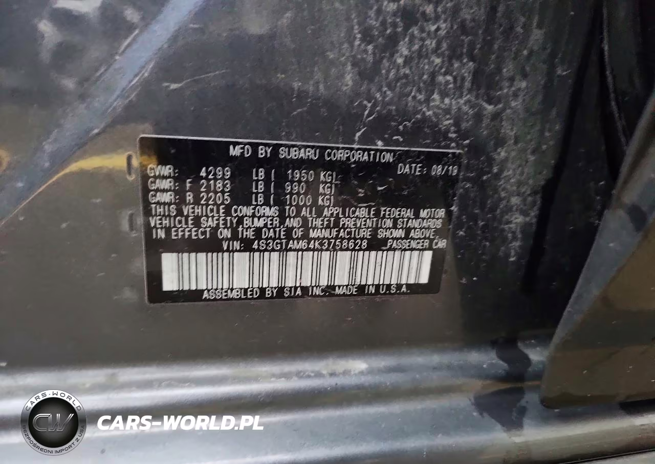 2019 Subaru Impreza Sport VIN:4S3GTAM64K3758628 - 13