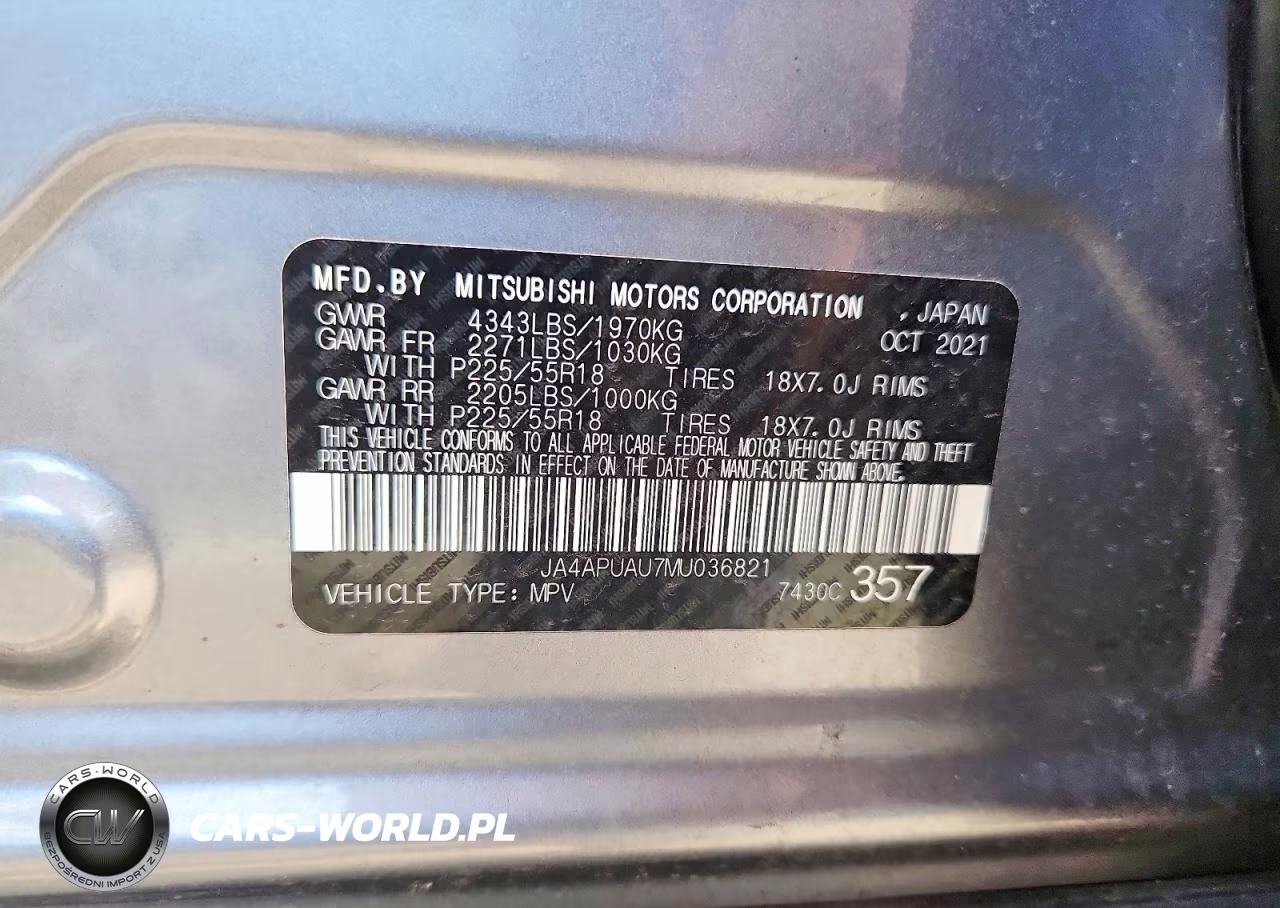 2021 Mitsubishi Outlander Sport Es VIN:JA4APUAU7MU036821 - 12