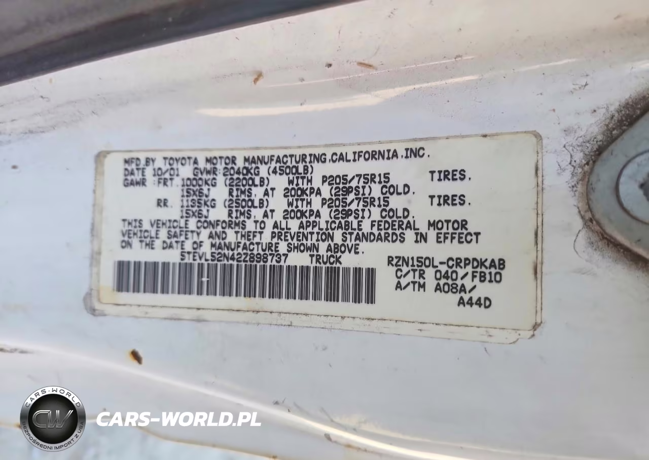 2002 Toyota Tacoma VIN:5TEVL52N42Z898737 - 12