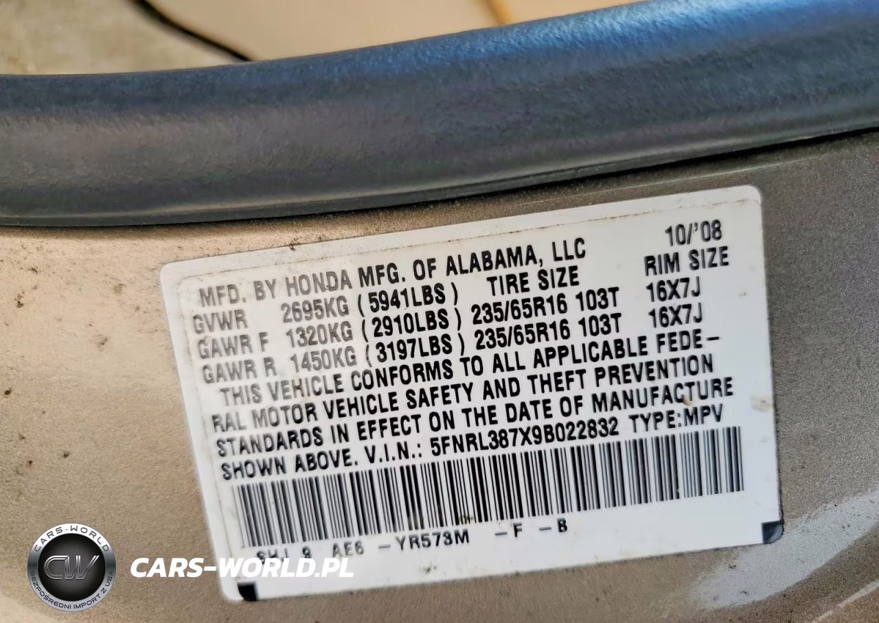 2009 Honda Odyssey Exl VIN:5FNRL387X9B022832 - 14